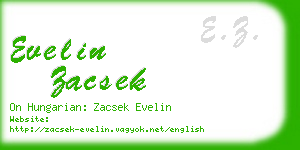 evelin zacsek business card